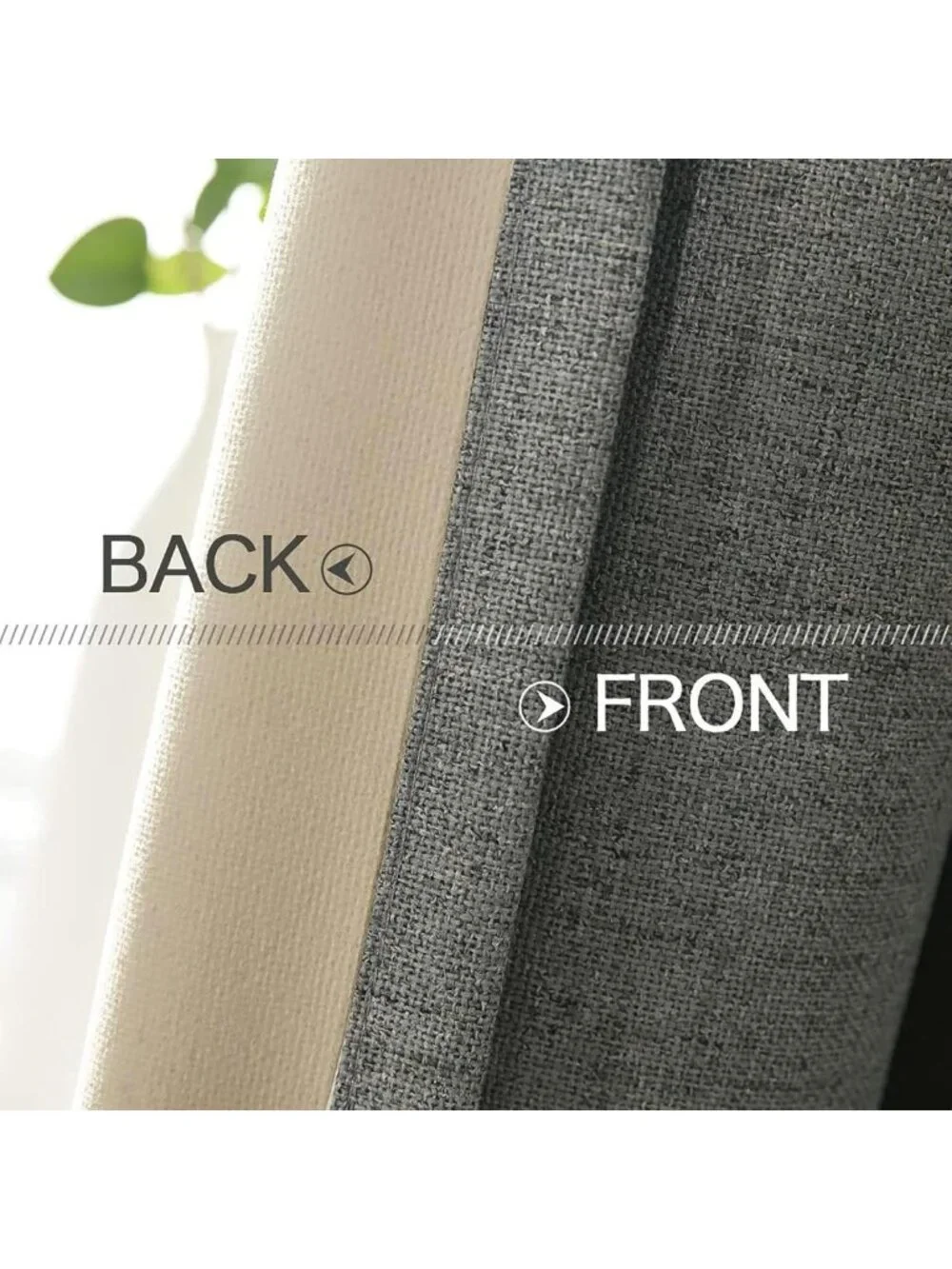 100% Blackout Linen Curtains for Bedroom, Dark Grey, 52x84 Inches, Room